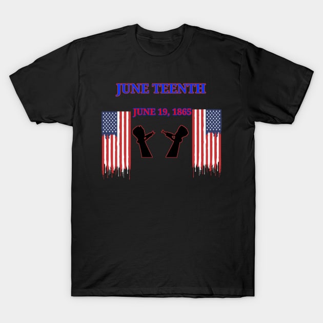 (June Teenth) t-shirt with American flag T-Shirt by MN-STORE